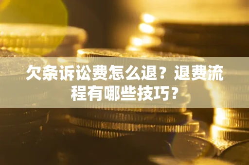 北京欠条诉讼费怎么退？退费流程有哪些技巧？